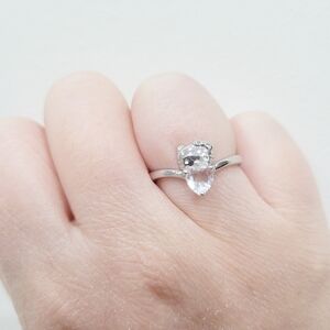 Brand New Hello Kitty S925 Silver Heart Stone Ring Adjustable Size